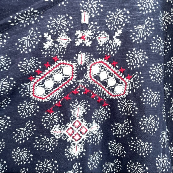 Lane Bryant Womens Shirt Tee Blue Embroidered Tassel Firework Plus Size 22/24 - Picture 10 of 11